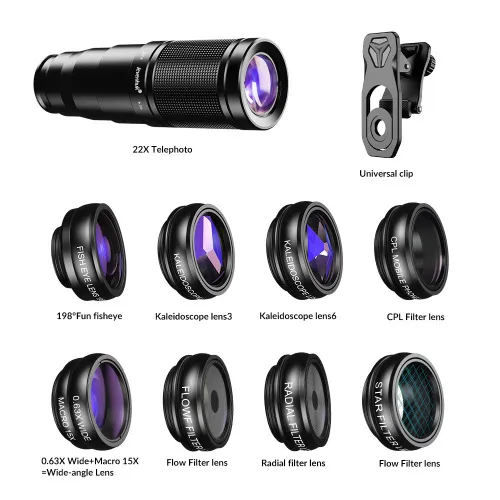 fotografie sada objektivů pro smartphone Levenhuk Kelvin SLS10,  3