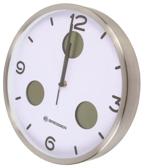 snímek nástěnné hodiny Thermo/Hygro Bresser Optus MyTime Bresser MyTime io NX 30 cm, bílý,  6