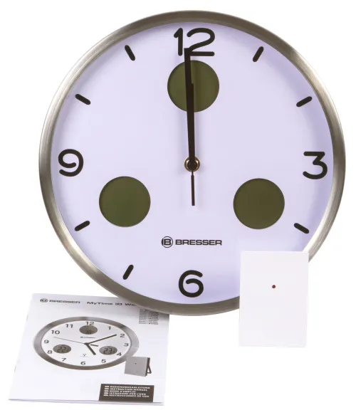 snímek nástěnné hodiny Thermo/Hygro Bresser Optus MyTime Bresser MyTime io NX 30 cm, bílý,  7