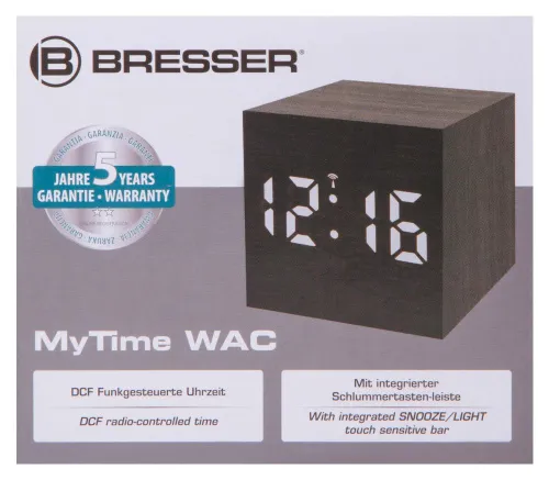 snímek stolní hodiny s budíkem Bresser MyTime WAC, černé,  11