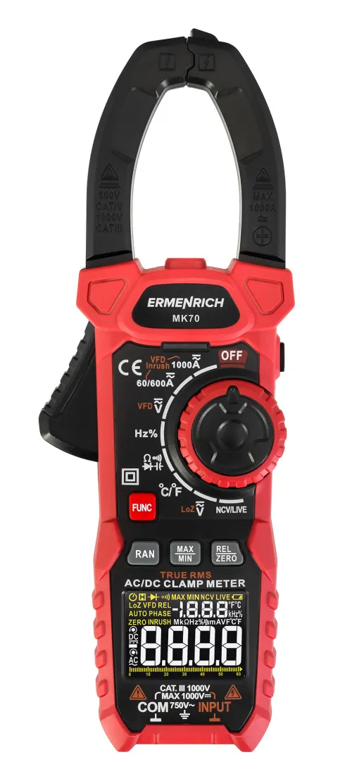 snímek digitální klešťový měřič Ermenrich Ping MK70,  3