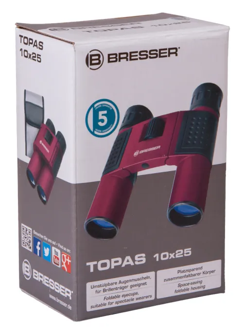 snímek binokulární dalekohled Bresser Topas 10x25,  8