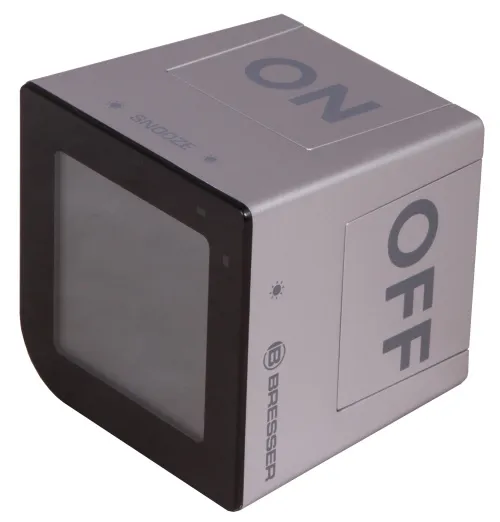 obrázek stolní hodiny s budíkem Bresser FlipMe, stříbrné,  4