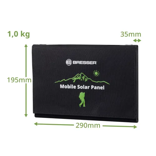 foto přenosná solární nabíječka Bresser 21 wattů s USB,  4