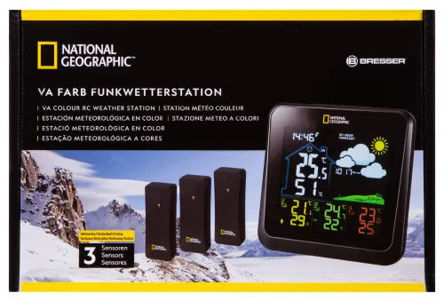obrázek barevná meteostanice Bresser National Geographic VA se 3 venkovními senzory,  15