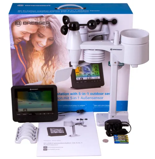 foto meteostanice Bresser 5v1 s Wi-Fi a barevným displejem, černá,  2
