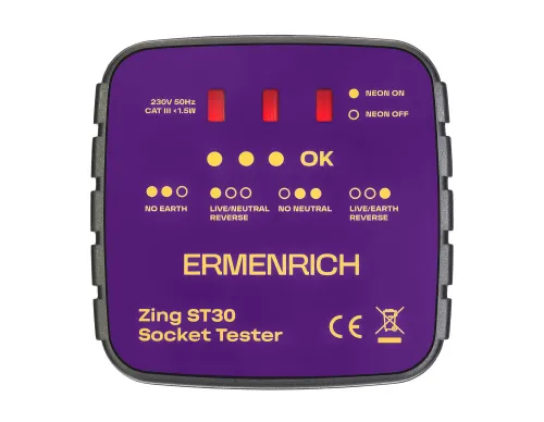 obrázek tester zásuvek Ermenrich Zing ST30,  2
