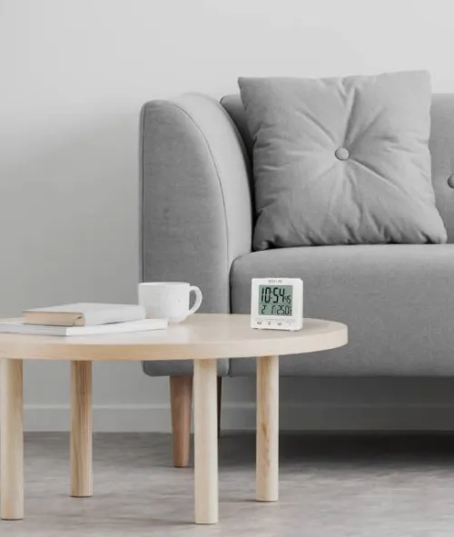 fotografie hodiny Explore Scientific RC s teploměrem pro vnitřní použití, bílá barva,  2