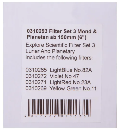 fotografie sada filtrů N3 Explore Scientific,  12