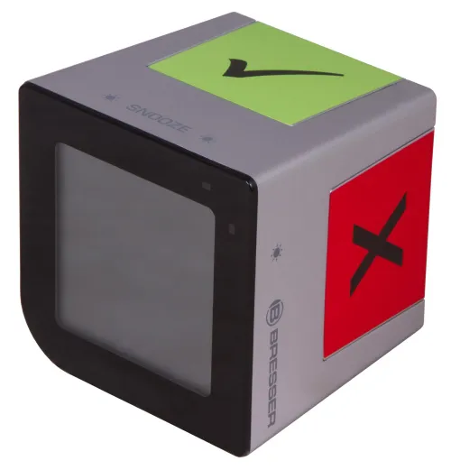 obrázek stolní hodiny s budíkem Bresser FlipMe, stříbrné,  5