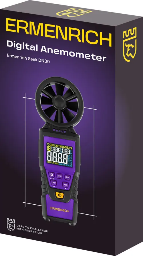 snímek digitální anemometr Ermenrich Seek DN30,  2