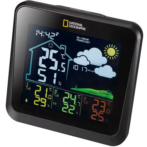 obrázek barevná meteostanice Bresser National Geographic VA se 3 venkovními senzory,  3