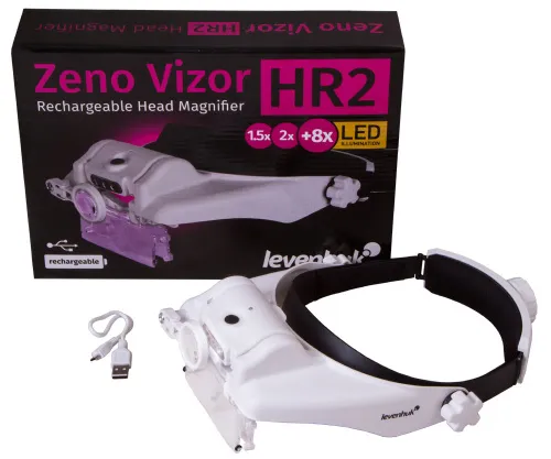 foto dobíjecí náhlavní lupa Levenhuk Zeno Vizor HR2,  2