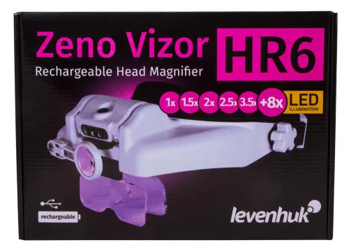 foto dobíjecí náhlavní lupa Levenhuk Zeno Vizor HR6,  12