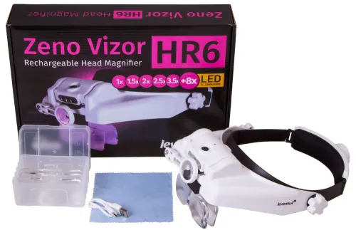foto dobíjecí náhlavní lupa Levenhuk Zeno Vizor HR6,  2