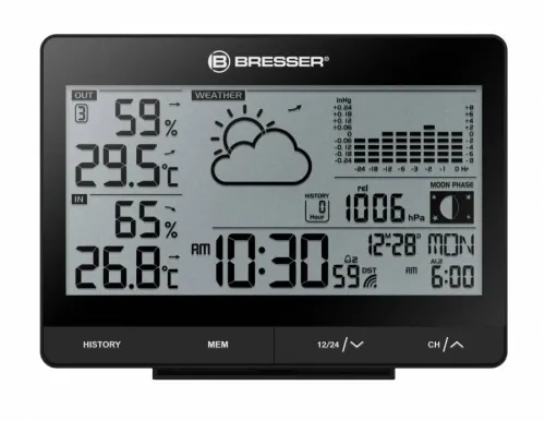 obrázek meteostanice Bresser Tendence WSX s 24hodinovým zobrazením barometrického tlaku,  2