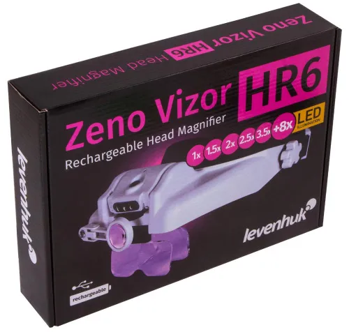 foto dobíjecí náhlavní lupa Levenhuk Zeno Vizor HR6,  11