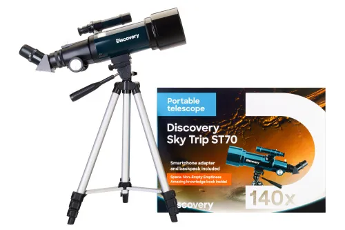 snímek hvězdářský dalekohled Levenhuk Discovery Sky Trip ST70 s knížkou,  2