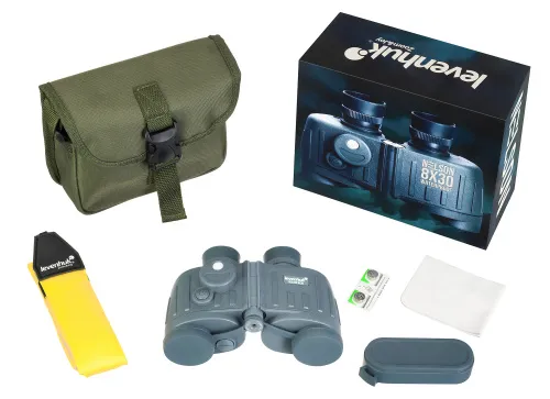 fotografie binokulární dalekohled Levenhuk Nelson 8x30 se zaměřovačem a kompasem,  2