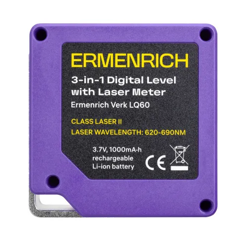 snímek digitální vodováha s laserovým měřičem "3 v 1" Ermenrich Verk LQ60,  8