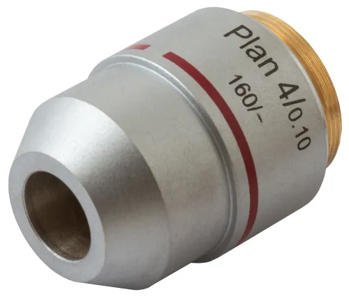 foto rovinný achromatický objektiv Levenhuk MED 4x,  2