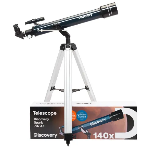snímek hvězdářský dalekohled Levenhuk Discovery Spark 707 AZ s knížkou,  2