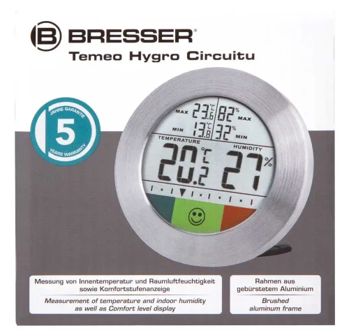 snímek meteostanice Bresser Temeo Hygro Circuitu, stříbrná,  9