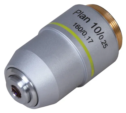 foto rovinný achromatický objektiv Levenhuk MED 10x,  2