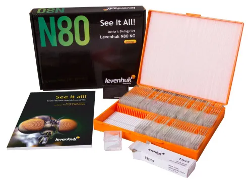 fotografie sada preparátů a sklíček Levenhuk N80 NG "Uvidět vše",  2