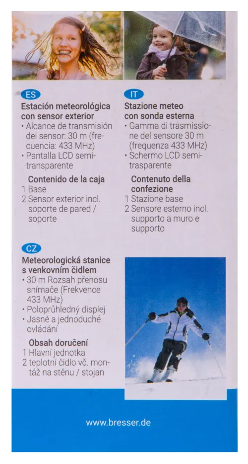 foto meteostanice Bresser RC, transparentní,  18