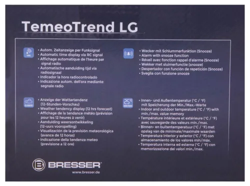 snímek meteostanice Bresser TemeoTrend LG RC, černá,  12