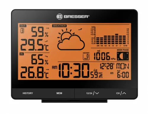 obrázek meteostanice Bresser Tendence WSX s 24hodinovým zobrazením barometrického tlaku,  3