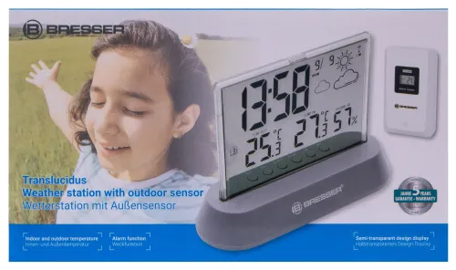 foto meteostanice Bresser RC, transparentní,  16