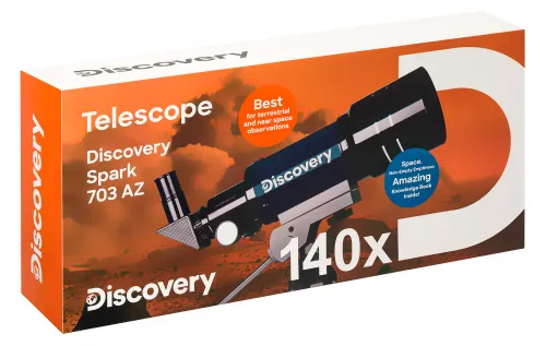 fotografie hvězdářský dalekohled Levenhuk Discovery Spark 703 AZ s knížkou,  12