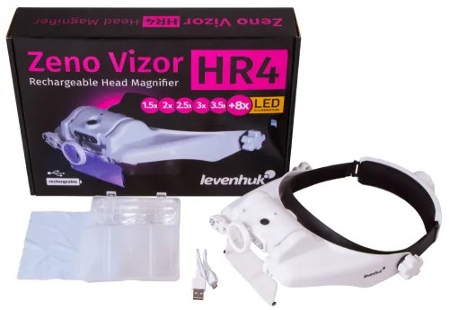 snímek dobíjecí náhlavní lupa Levenhuk Zeno Vizor HR4,  2