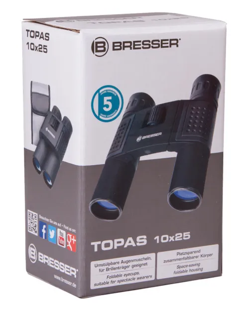 snímek binokulární dalekohled Bresser Topas 10x25,  8