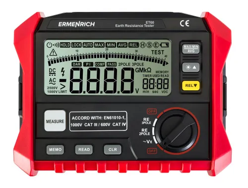 snímek tester zemního odporu Ermenrich Ping ET60,  4