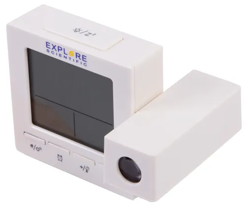 foto hodiny Explore Scientific RC s digitálním projektorem teploměrem pro vnitřní použití, bílá barva,  10
