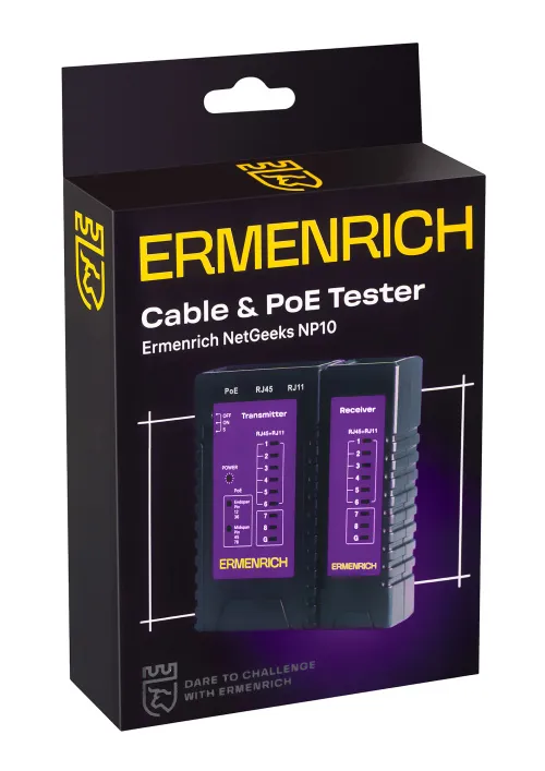 snímek tester kabelů a PoE Ermenrich NetGeeks NP10,  7
