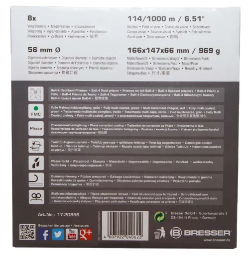 snímek binokulární dalekohled Bresser Pirsch 8x56,  14