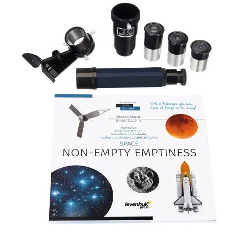 fotografie hvězdářský dalekohled Levenhuk Discovery Spark 769 EQ s knížkou,  3