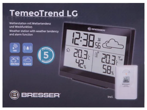 snímek meteostanice Bresser TemeoTrend LG RC, černá,  11